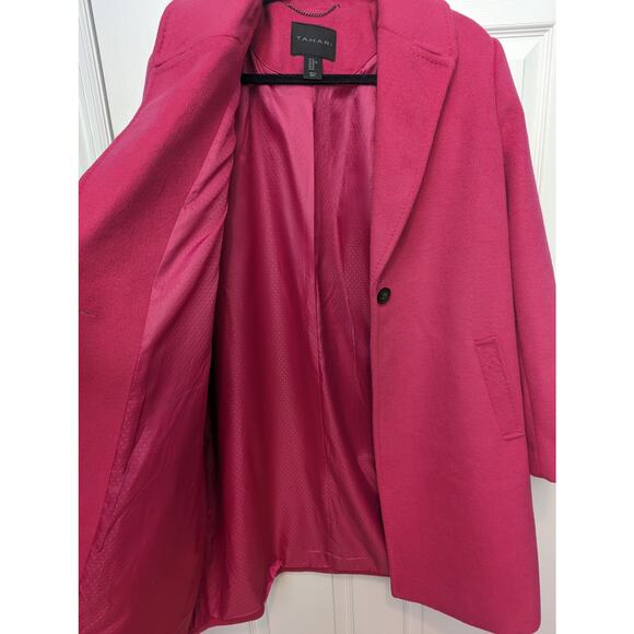 Tahari Coat Womens Size XL Wool Blend Barbiecore Fall Winter Business Casual - Picture 9 of 16